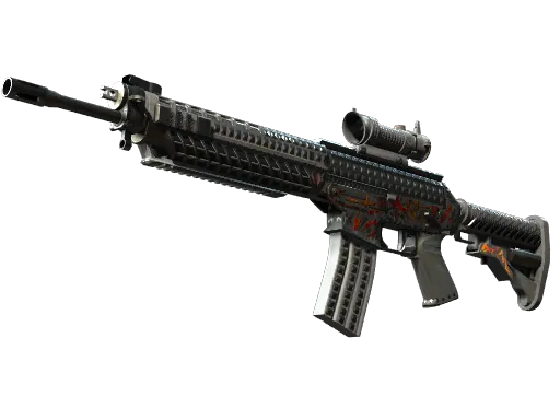 StatTrak™ SG 553 | Heavy Metal (Battle-Scarred)