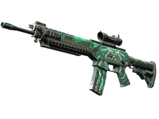 StatTrak™ SG 553 | Dragon Tech (Well-Worn)