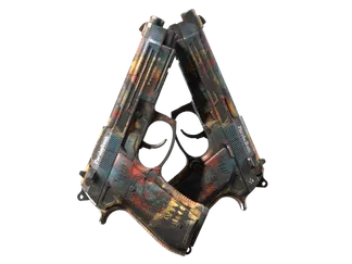 StatTrak™ Dual Berettas | Hideout (Well-Worn)