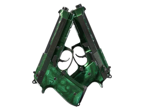 Dual Berettas | Polished Malachite (Well-Worn)