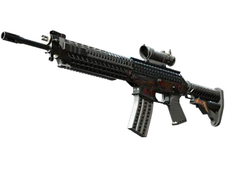 StatTrak™ SG 553 | Heavy Metal (Well-Worn)